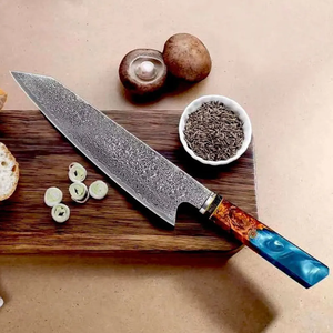 Couteau de Chef Artisanal Premium LEGACY BLADES en Acier Damas 67 Couches VG10, Manche en Bois et Résine, Ambidextre, Écologique, Compatible Lave-Vaisselle - Product Image 4