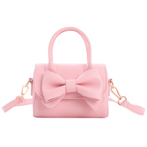 Bolso de Mano Pequeño de Cuero PU con Textura de Lichi y Lazo 3D Brillante, Cierre Magnético, Estilo Dulce, Bolso de Hombro/Bandolera - Product Image 1