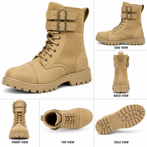Chaussures tactiques à tige haute pour un usage quotidien, chaussures confortables et durables pour hommes, fabricant de bottes d'entraînement de sécurité, haute qualité - Product Image 1