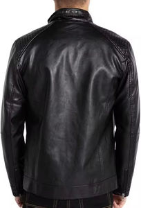Chaqueta de cuero casual para hombre con cierre de cremallera |   Chaqueta de Cuero Estilo Urbano con Bolsillos |   Chaqueta Transpirable y Cómoda - Product Image 3