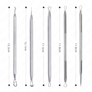 Professional 5 Piece Stainless Steel Blackhead Remover Kit Acne Extractor <b>Tool</b> Set with Custom Logo Label Case - Product Image 6