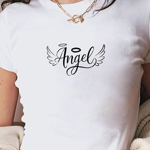 Ange écrit en script cursif t-shirt court mode femme - Product Image 3