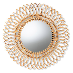 Large rattan <b>mirror</b> vintage inspired eco friendly cane <b>framed</b> <b>mirrors</b> for decorating home space - Product Image 2