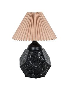 Black Metal Cutwork Table Lamp with Pleated Fabric Shade Modern Decorative Bedside Lamp for Living Room Bedroom Home Decor - Product Image 6