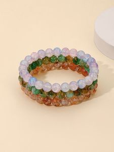 Bracelet extensible en résine acrylique fait main, perles colorées, bijoux pour femmes, accessoires de fête - Product Image 1
