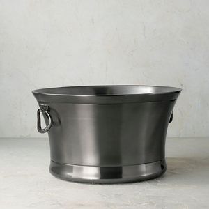 Silver Oval Beverage Tub 5 Litre Steel Wine <b>Ice</b> <b>Bucket</b> with Side Loop Handles for Party Bar <b>Table</b> Drink Chiller - Product Image 3