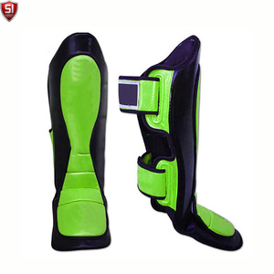 Protections de tibia de boxe SI, violet et noir, en PU, fermeture auto-agrippante, protection légère pour l'entraînement de combat MMA et Muay Thai - Product Image 4