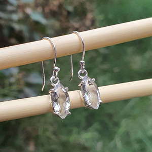 Pendientes colgantes de cristal de amatista verde originales delicados minimalistas para mujer, joyería de plata de ley 925 hecha a mano, venta al por mayor - Product Image 3