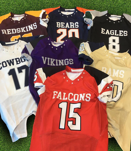 Ensemble d'uniformes de football américain personnalisés pour hommes, maillot et pantalon athlétiques, vêtements d'équipe, tissu léger, impression par sublimation, grandes tailles, OEM - Product Image 3
