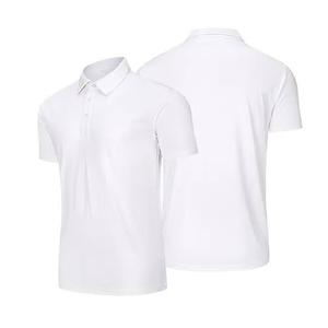Camisa de Golf para Hombre Azul Marino 100% Algodón Antiarrugas y Transpirable con Logotipo Bordado en la Parte Delantera y Diseño Estampado de Media Manga - Product Image 2
