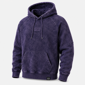 Sudadera con Capucha de Algodón Lavado para Hombre Active Squad, Color Sólido, Casual, con Bolsillo Frontal, Corte Regular 2026 - Product Image 2