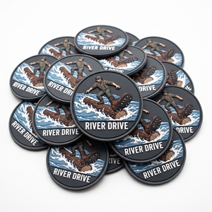 Fabricant direct : Patch en caoutchouc 3D, Badge rond en PVC souple pour drainage des eaux pluviales, pour sac à dos, veste, casquette, uniforme d'extérieur - Product Image 3