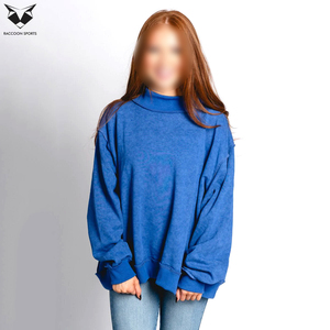 Ladies <b>Mock</b> <b>Neck</b> Sweatshirt Oversized Pullover Soft Fleece Long Sleeve Warm Casual Streetwear Autumn Winter Fashion <b>Top</b> Front - Product Image 3