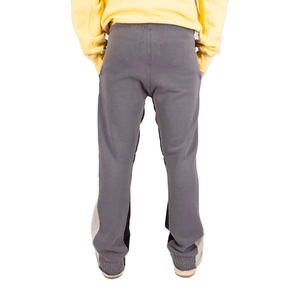 Buy Men's Custom High Quality Casual Flared Jogger Track Pants Patchwork Elastic Waistband Mens Stacked Flare Sweatpants for Men - Product Image 3