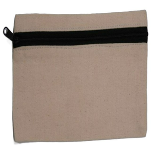 Bolsa Ecológica de Lona de Algodón Natural Reciclado con Cierre, Fácil de Llevar, con Logotipo Personalizado Impreso, Cierre Negro, para Regalos - Product Image 1