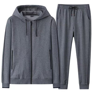 Ensemble de survêtement sportif pour homme, anti-UV, avec sweat à capuche et pantalon de jogging à taille élastique, collection automne, deux pièces - Product Image 2
