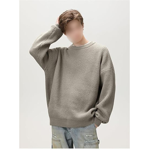 LEAFITS Men's Winter Viscose/Cotton Cable Knit Anti-Pilling <b>Pullover</b> <b>Sweater</b> Crew Neck Full Sleeve Solid Color Warm Front Logo - Product Image 2