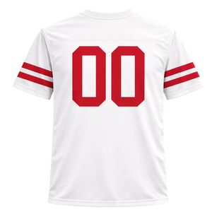 Maillot de football américain personnalisé à sublimation intégrale, col en V, 100 % polyester, anti-humidité, uniforme d'équipe, vente en gros OEM - Product Image 3