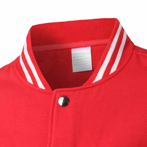 Red and <b>White</b> Varsity <b>Jacket</b> <b>Men</b> College Baseball Bomber Custom Logo Cotton Fleece Letterman Streetwear Coat - Product Image 3