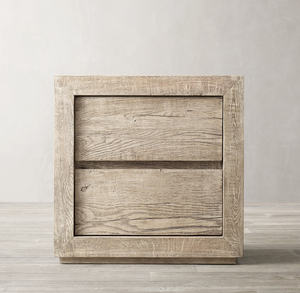 Nordic Solid Wood Bedside Table Oak Wood Modern Nightstand 2 Drawer Storage <b>Cabinet</b> Bedroom Furniture - Product Image 2