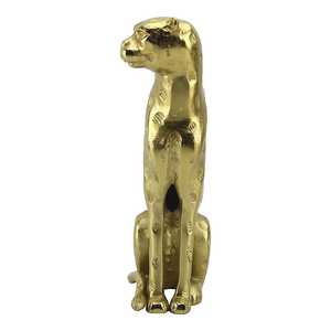 30.5cm H X 10cm W X 17cm L Golden Leopard Figurine Aluminum Handmade Eco-Friendly Modern Sculpture Tabletop Decor for Living - Product Image 2
