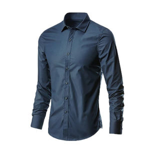 Camisas de Vestir para Hombre, Corte Regular, Manga Larga, Camisa de Marca, Poliéster, Camisas Formales de Negocios - Product Image 4