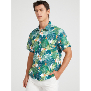 Nuova Collezione Camicia da Spiaggia da Uomo Casual alla Moda con Stampa Hawaiana in Sublimazione, Anti-Piega, Colletto Rovesciato, Manica Corta - Product Image 3