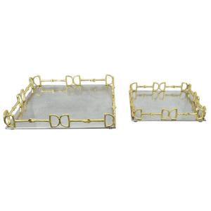 Luxury Decorative Silver <b>Trays</b> With Gold Horse Bit Border Design Latest <b>Breakfast</b> <b>Tray</b> Premium <b>Trays</b> For Wedding Event Supplies - Product Image 6