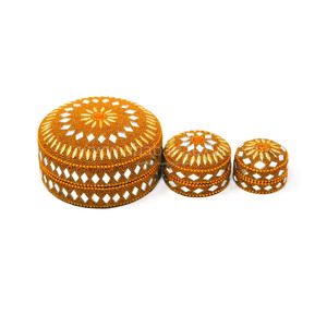 Caja de Joyas Personalizada Hecha a Mano, Caja Decorativa de Jaipur para Joyas, Caja de Regalo India para Bodas, Juego de 3 Piezas - Product Image 5