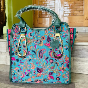 Exquisite Handcrafted Embroidered Silk Handbags Traditional Work <b>Tote</b> Bags for Weddings Festive Occasions Women's Shoulder Bags - Product Image 1