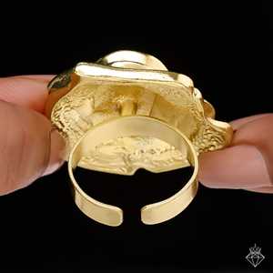 Bague fine PRAO Bague LOVE rose dorée anti-ternissure - Product Image 1