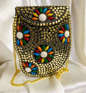 Indian Vintage Style Handmade High Grade Brass Handbags for Women <b>Silver</b> Plated Handicraft Clutches by HF Crafts by HF CRAFTS - Product Image 4