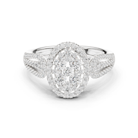 Bague de fiançailles de luxe vintage en diamant taille brillant certifié IGI, avec tige en argent motif feuille, pour femme, cadeau idéal pour mariage, anniversaire ou soirée, bijou raffiné