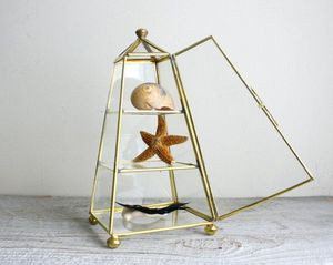 Gold Frame Glass Jewelry Organizer with Hanging Stand for Necklaces and Earrings Display - Product Image 2