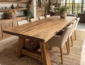 Table à manger élégante en bois massif carrée, moderne, faite à la main, écologique, meubles de cuisine sur mesure pour hôtel, villa, au meilleur prix - Product Image 2