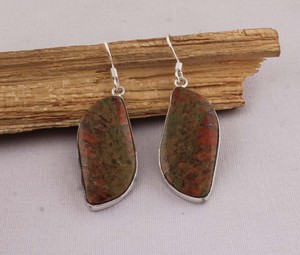 Handmade Jasper <b>Earrings</b> 925 <b>Sterling</b> <b>Silver</b> Vintage Bohemian Style Natural Stone <b>Dangle</b> <b>Earrings</b> 2026 Trending Unique Pattern - Product Image 5