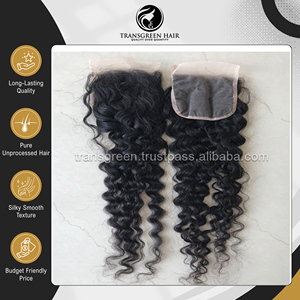 Extensions de cheveux humains 100% naturels non traités, bouclés, avec closure 4x4, à un prix imbattable auprès d'un fournisseur indien - Product Image 2