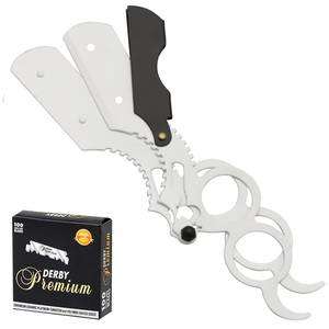 มีดโกนหนวดแบบใบมีดเดี่ยวสองวงแหวน สแตนเลสสตีล ยี่ห้อแซมเบียรัลเมด อินเตอร์เนชั่นแนล สีขาวดำ สำหรับช่างตัดผมมืออาชีพ - Product Image 5