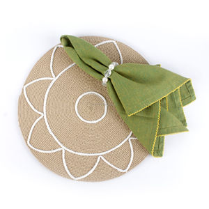 Placemat <b>Paper</b> Raffia Placemat Luxury Kitchen Decoration Beaded Placemats Table Mat Dinning Table Restaurant and Hotel Design - Product Image 2