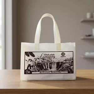 Sac fourre-tout personnalisé en non-tissé thermosoudé avec impression sérigraphique, écologique, réutilisable, pour emballage cadeau, sac à main avec logo pour souvenirs - Product Image 3