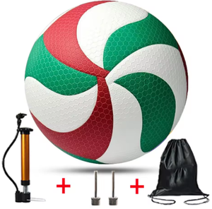 Ballon de volley-ball en PU, motif tourbillon rouge, vert et blanc, taille standard pour l'entraînement des adultes - Product Image 2
