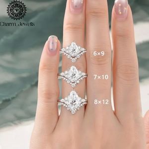 Bague de fiançailles classique pour femme en argent plaqué or rose avec moissanite taille coussin, sertie de griffes, certifiée IGI 3, de Charm Jewells - Product Image 4