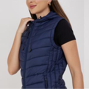 OEM Custom Logo Regular Quilted Knitted 100% Polyester Women's Sleeveless Slim Fit Breathable Winter <b>Jackets</b> - Product Image 5