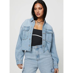 Chaqueta Vaquera de Diseño Sólido y Elegante con Logotipo Personalizado Impreso a Color para Mujer, Venta al Por Mayor 2026, Servicio OEM - Product Image 1