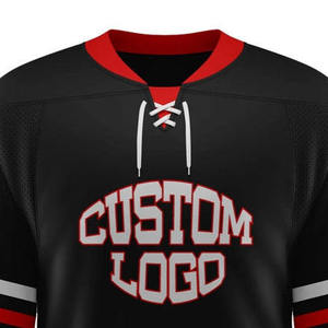 Custom Ice Hockey Jersey Men's Black Red <b>White</b> Sublimated Full Sleeve Breathable Sportswear Adult Regular Fit - Product Image 3