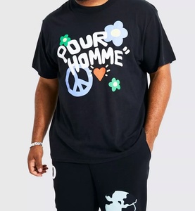 Camiseta Negra Extra Grande con Estampado 3D en Espuma Azul 'I Don't Speak', Estilo Urbano, Manga Corta, Cuello Redondo, para Hombre - Product Image 2