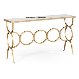 Table d'angle tendance blanc et or, design moderne, plateau en marbre, idéale pour salon et décoration de villa - Product Image 1