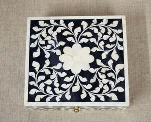 Boîte de rangement décorative artisanale en os incrusté pour bijoux, coffret à souvenirs haut de gamme pour la maison, le bureau, les boutiques et l'hôtellerie - Product Image 4