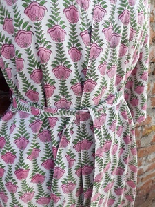 Kimono en coton imprimé à la main, style plage et hiver, avec cordon de serrage, motif floral indien, prix d'usine - Vente chaude - Product Image 5