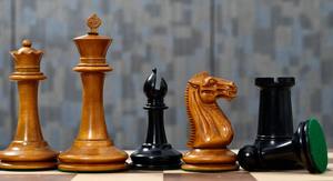 Pions d'échecs de luxe de 4,5 pouces en ébène et bois de buxus, design Staunton, au meilleur prix - Product Image 2